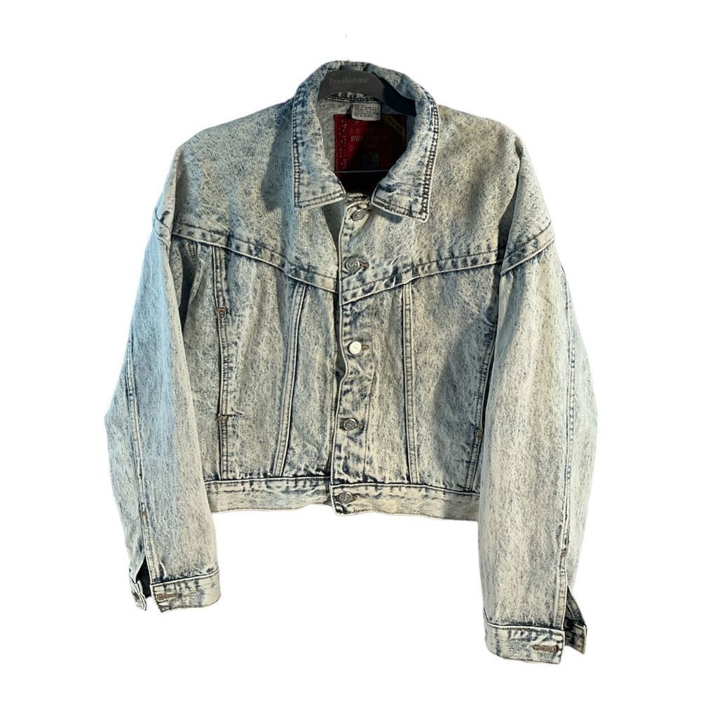 The Paris Express Look Women’s Vintage Acid Wash Denim Jacket Size Large